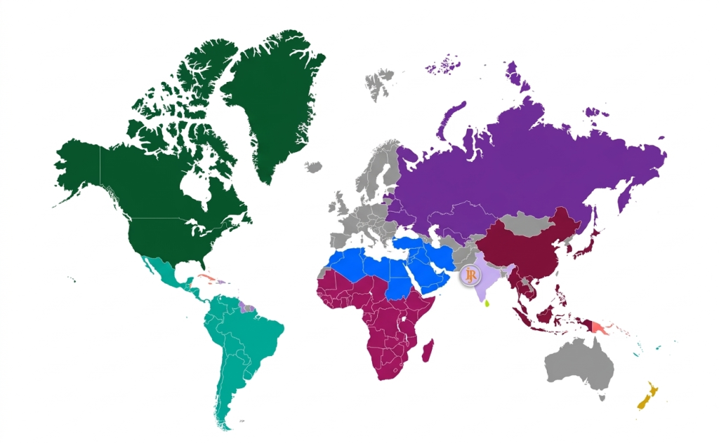 World map showing regions we operate in